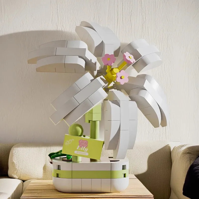 Bausteine-Set Blumen mit Topf