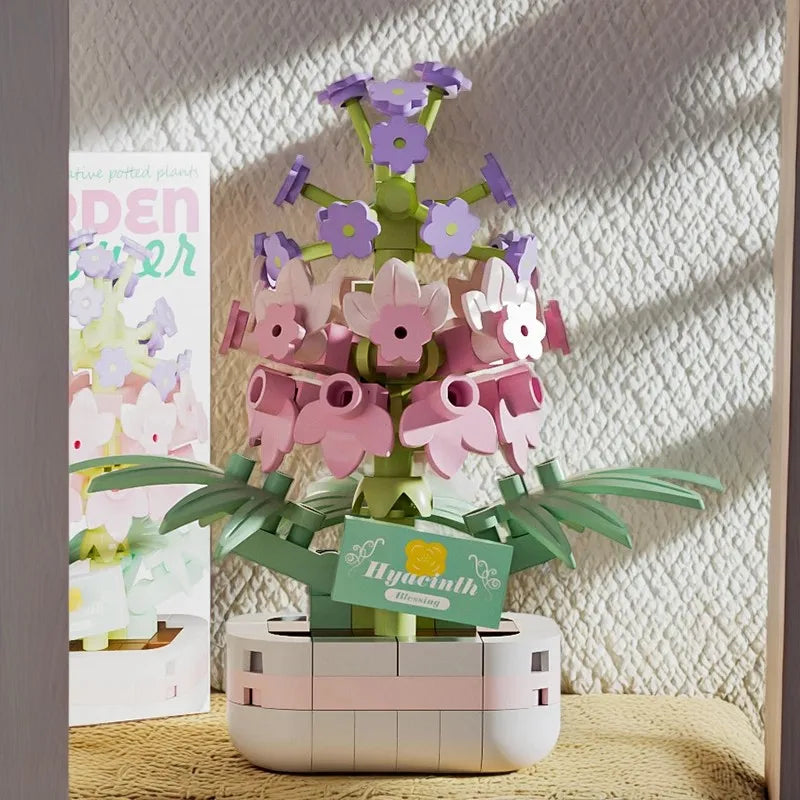 Bausteine-Set Blumen mit Topf