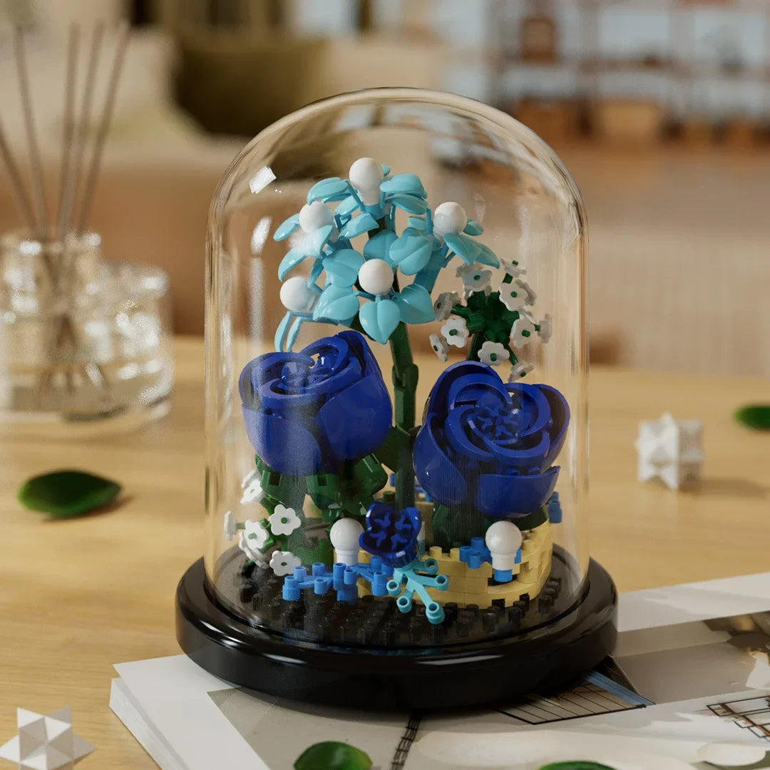 Bausteine-Set Blume mit Glasglocke