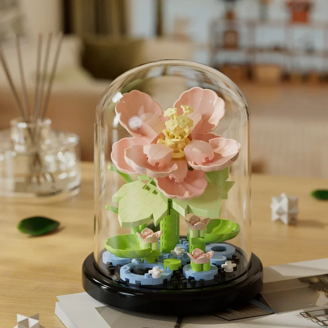 Bausteine-Set Blume mit Glasglocke
