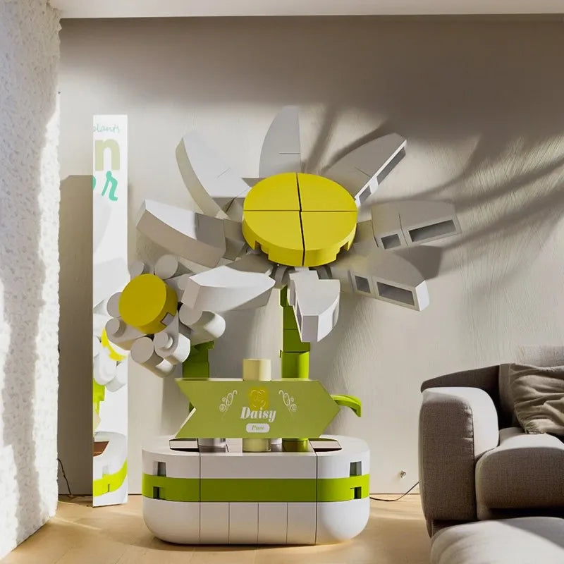 Bausteine-Set Blumen mit Topf