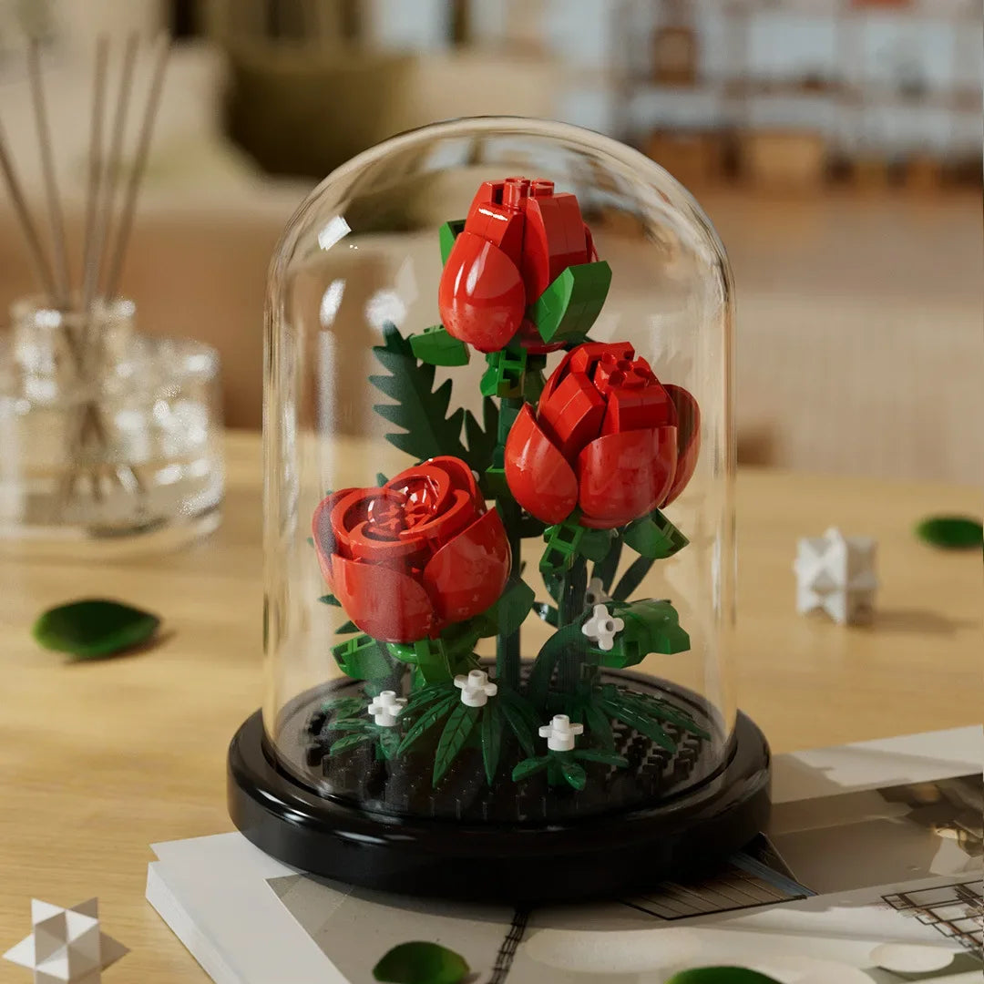 Bausteine-Set Blume mit Glasglocke