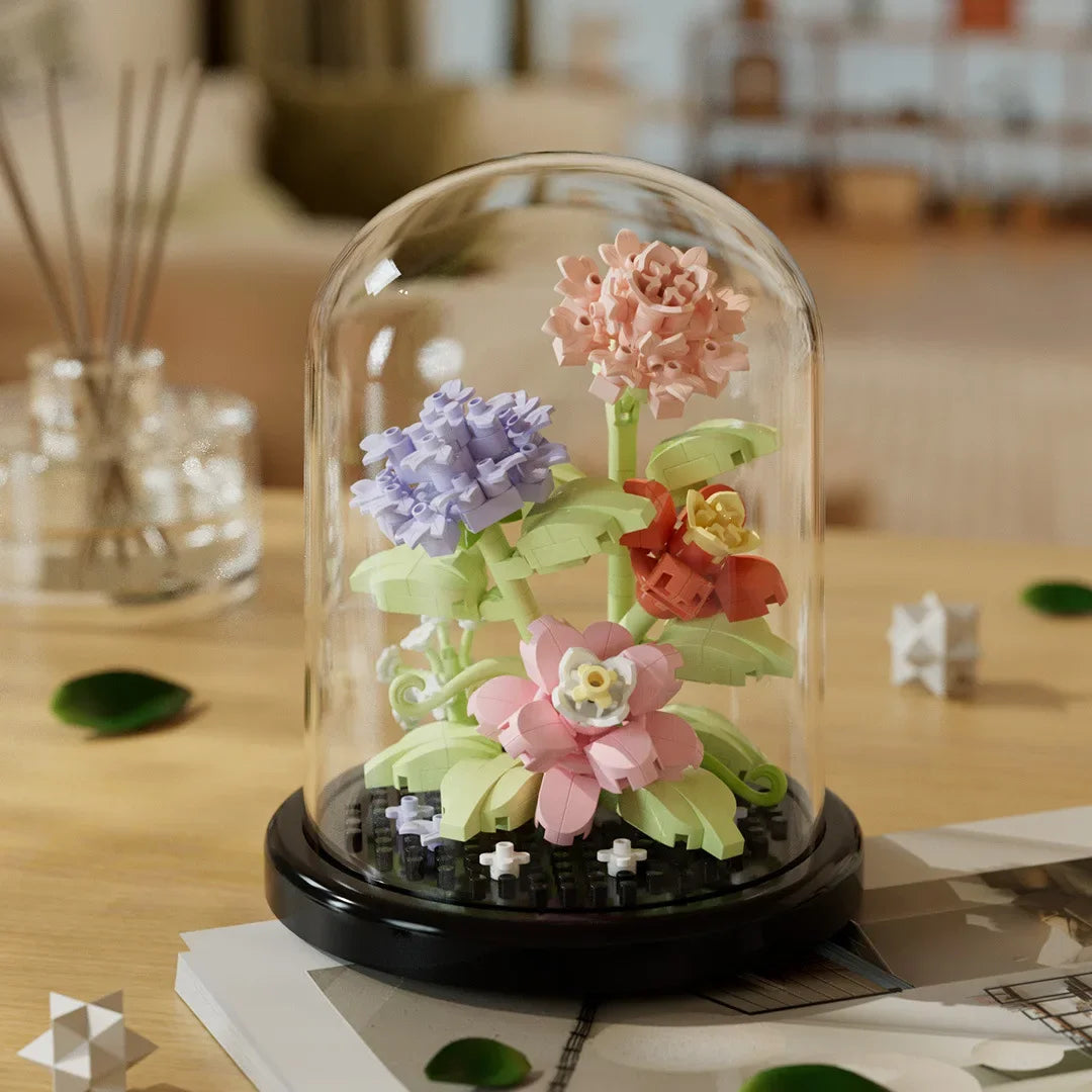 Bausteine-Set Blume mit Glasglocke
