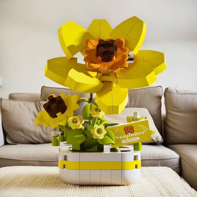 Bausteine-Set Blumen mit Topf