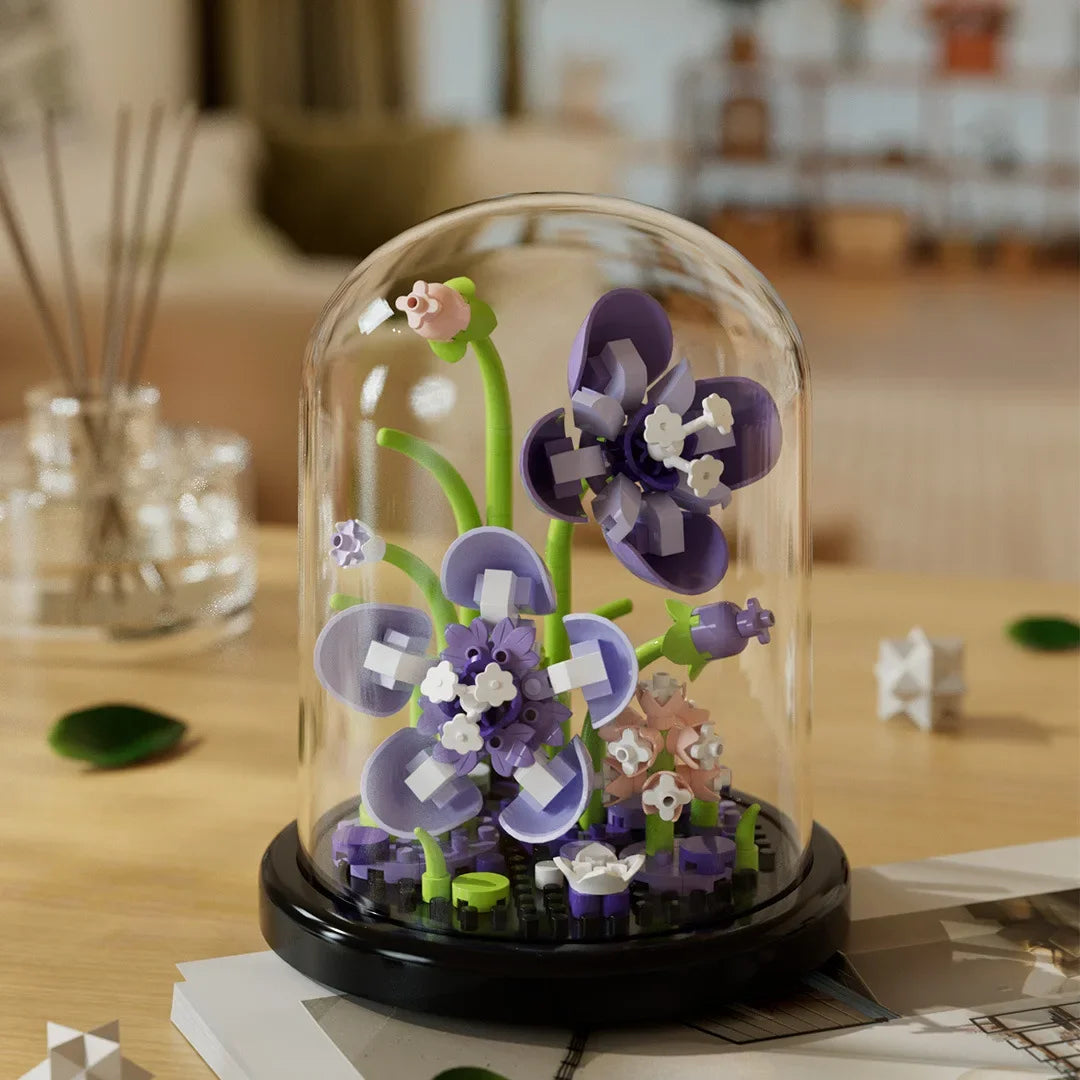 Bausteine-Set Blume mit Glasglocke