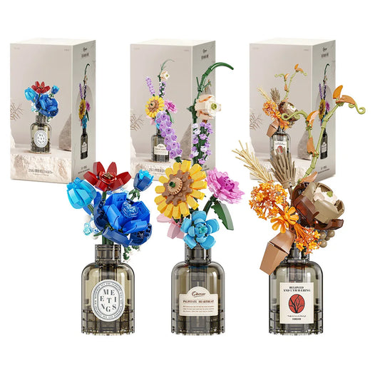 Bausteine-Set Blumenstrauß mit Vase
